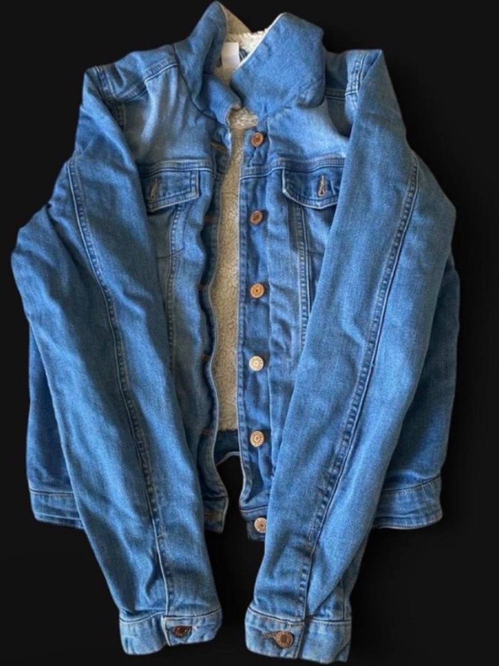 Sherpa-Lined Women's Blue Denim Jacket